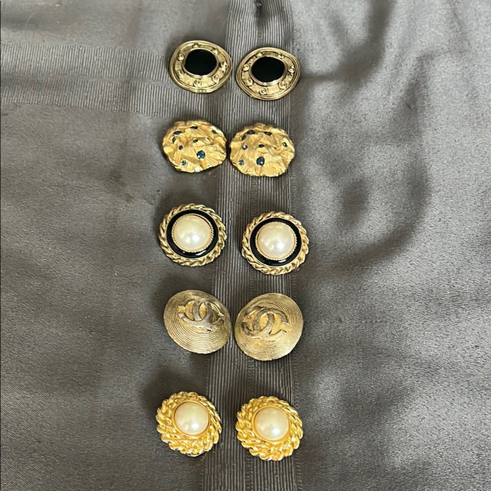 Clip on earrings set of five